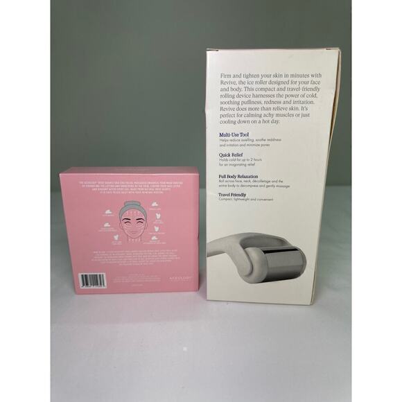 ACEOLOGY ROSE QUART GAU DHA FACIAL+‎ REVIVE FACE &BODY ICE ROLLER BNIB - Picture 9 of 10